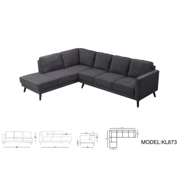 Ostro Mason 4 Seater Chaise Sofa